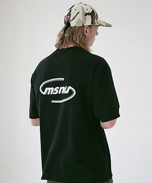 *Massnoun*MSNU3DロゴオーバーサイズドTシャツMSETS008-BK | 詳細画像1