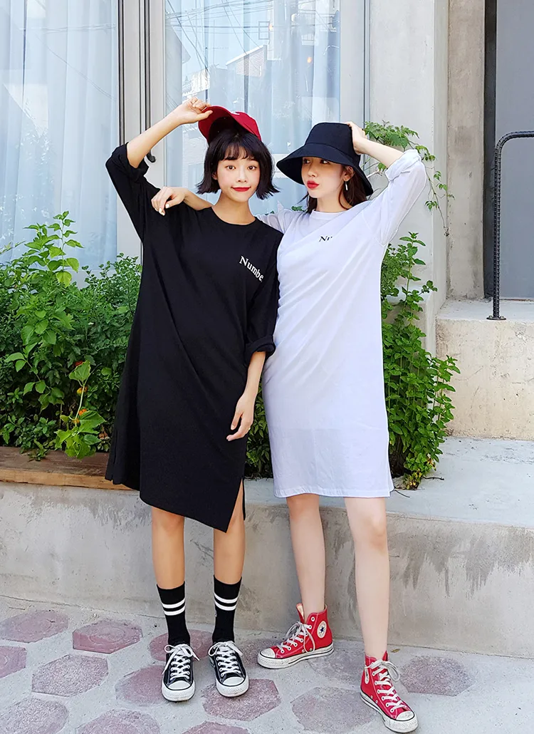 NumberレタリングTシャツワンピース・全4色 | DHOLIC | 詳細画像1