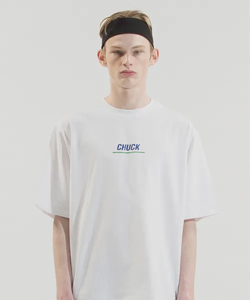 *CHUCK*18SSCHUCKアンダーバーロゴTシャツホワイト | 詳細画像1