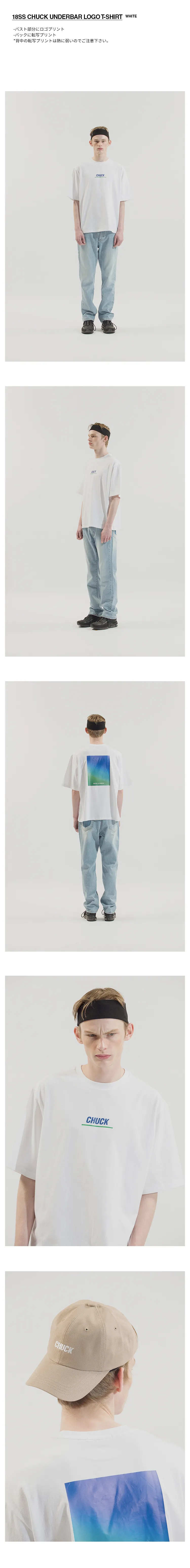 *CHUCK*18SSCHUCKアンダーバーロゴTシャツホワイト | 詳細画像2