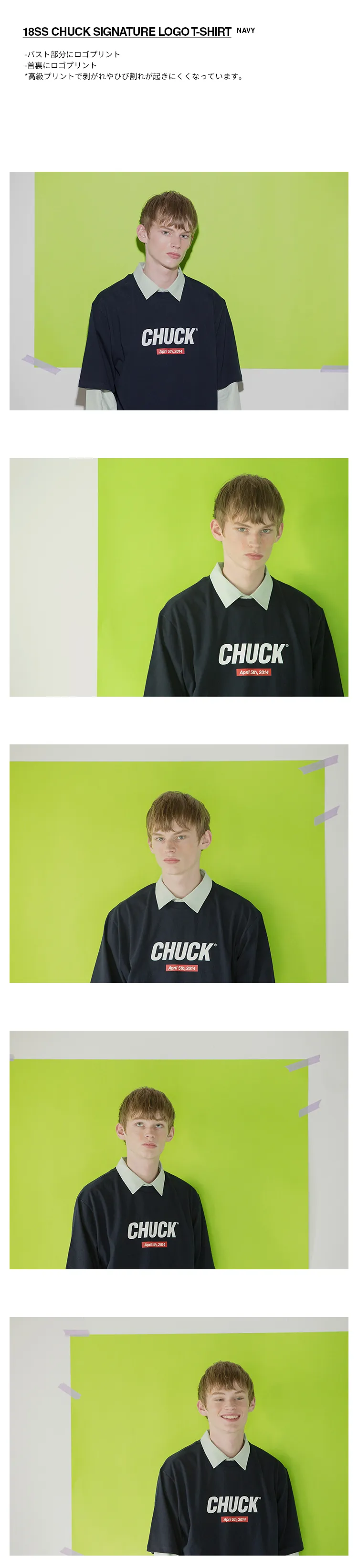 *CHUCK*18SSCHUCKシグネチャーロゴTシャツネイビー | 詳細画像2