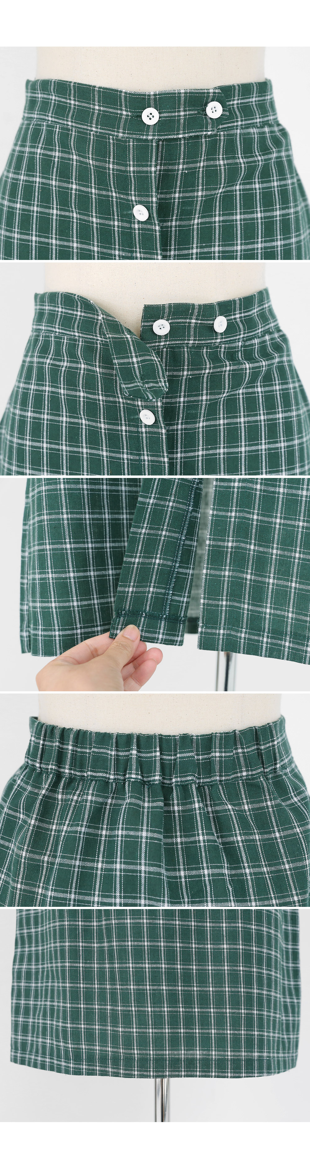 チェックフロントボタンスカート・全3色 | DHOLIC | 詳細画像9
