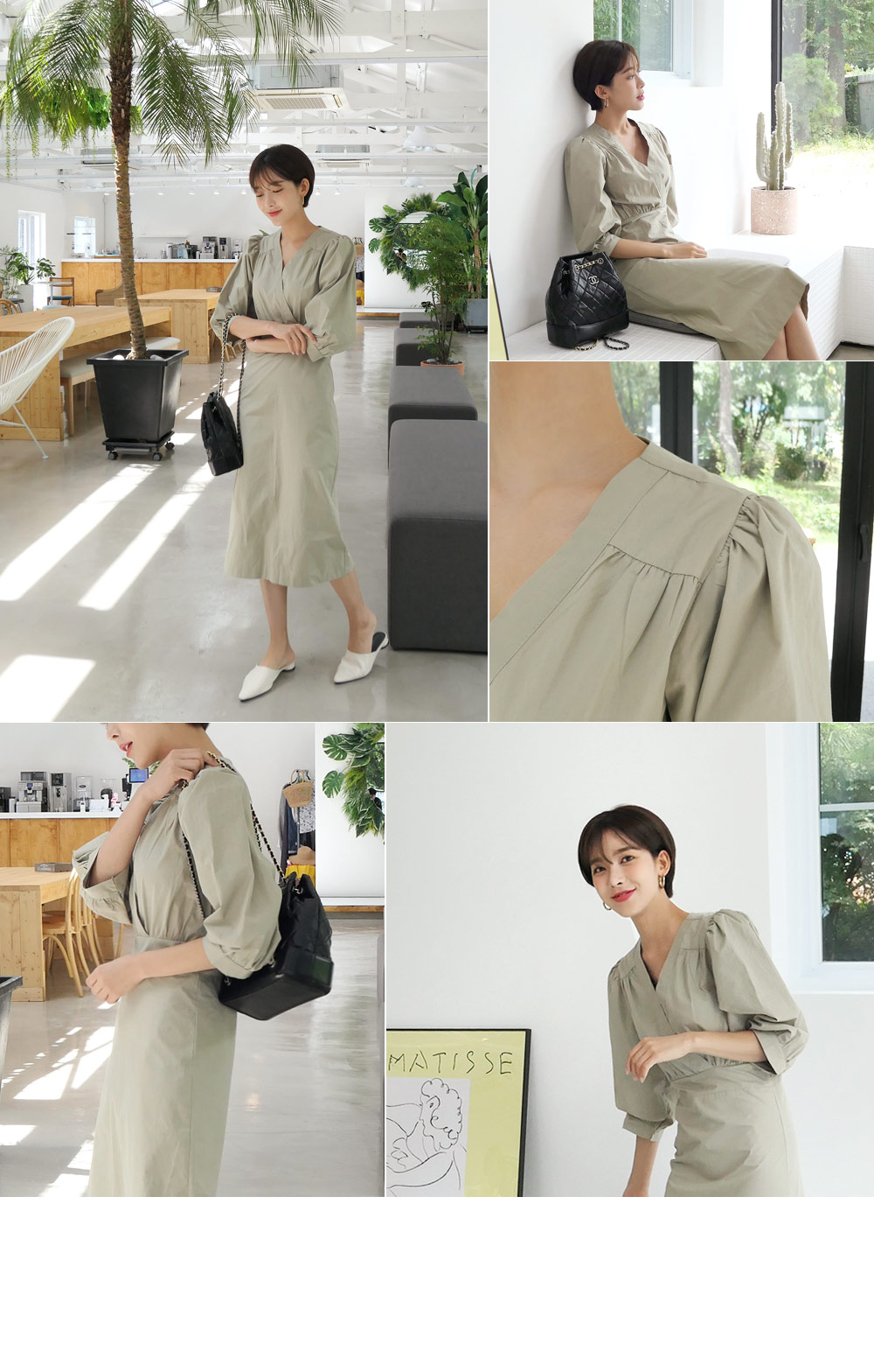 ギャザーカシュクールワンピース・全2色 | DHOLIC PLUS | 詳細画像4