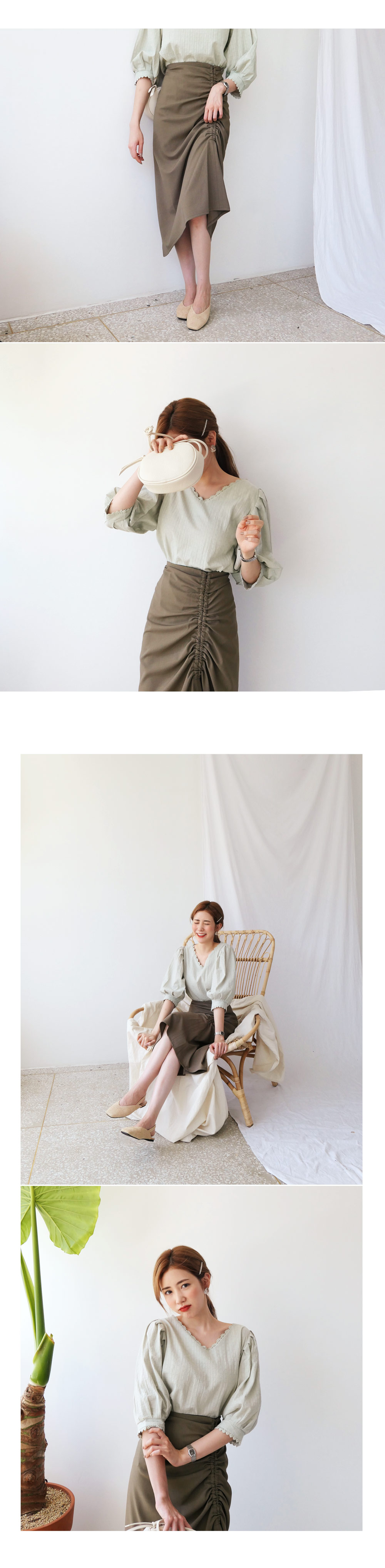 ギャザーアンバランススカート・全2色 | DHOLIC | 詳細画像5
