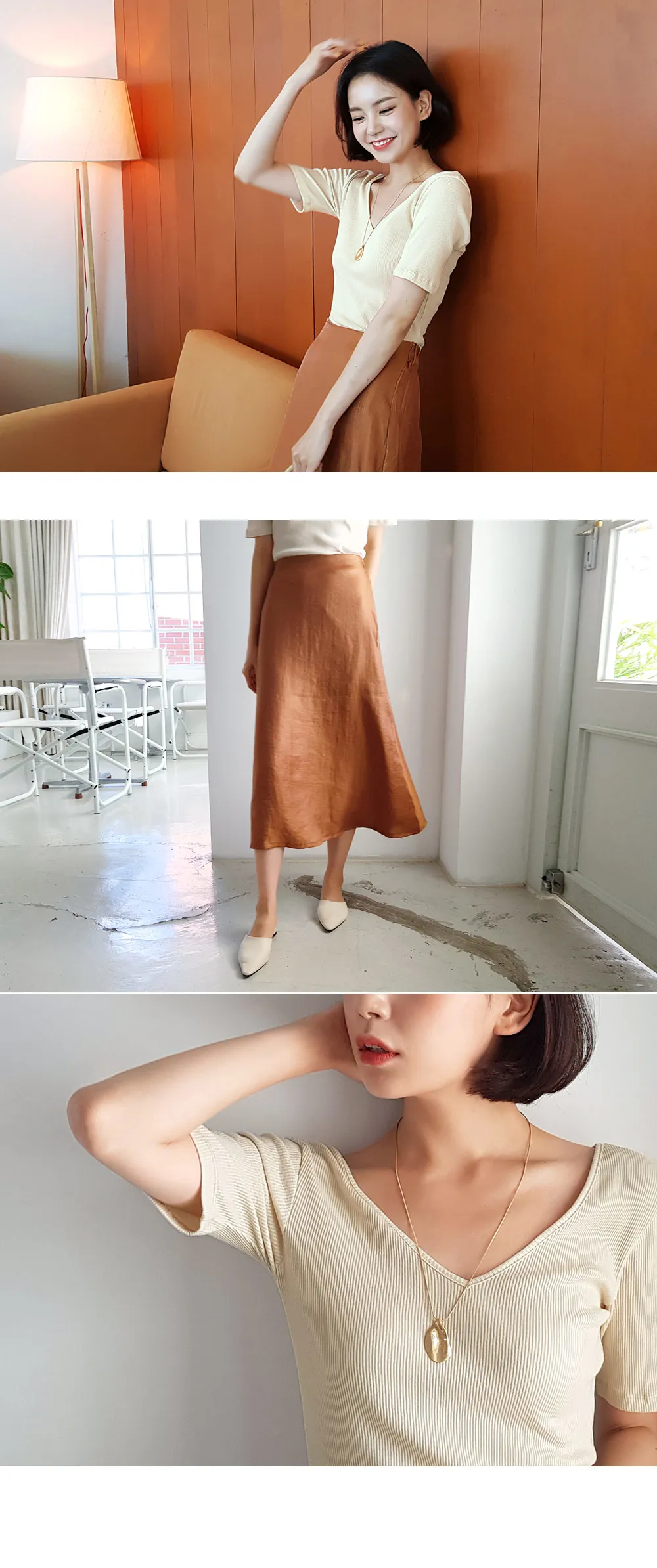 グロッシーAラインスカート・全3色 | DHOLIC PLUS | 詳細画像2