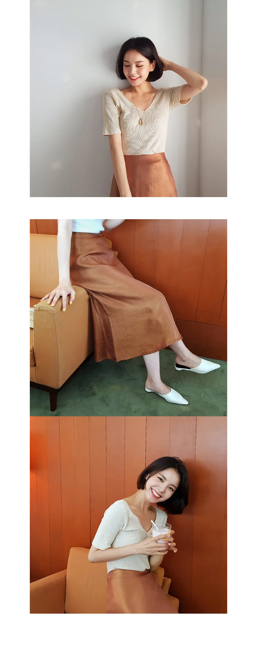 グロッシーAラインスカート・全3色 | DHOLIC PLUS | 詳細画像7
