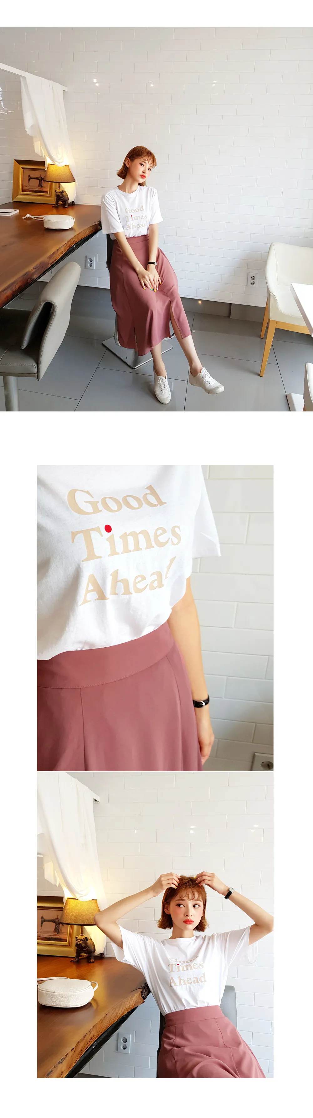 Good Times AheadコットンTシャツ・全3色 | DHOLIC | 詳細画像3