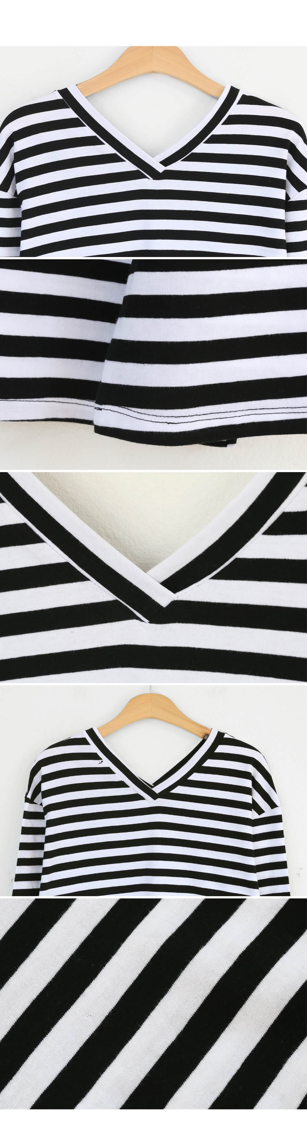 VネックボーダーTシャツ・全3色 | DHOLIC | 詳細画像8