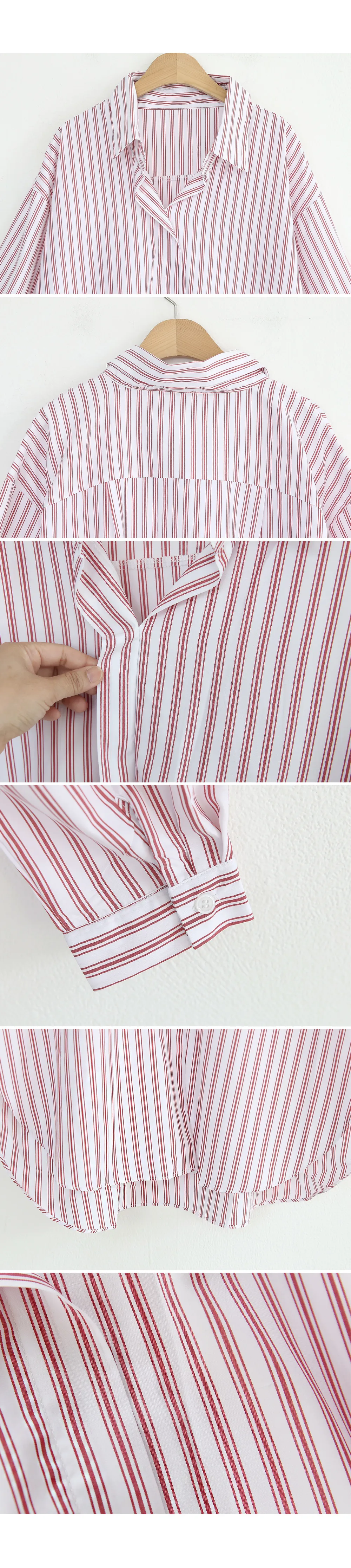 ストライプオープンカラーシャツ・全5色 | DHOLIC | 詳細画像8