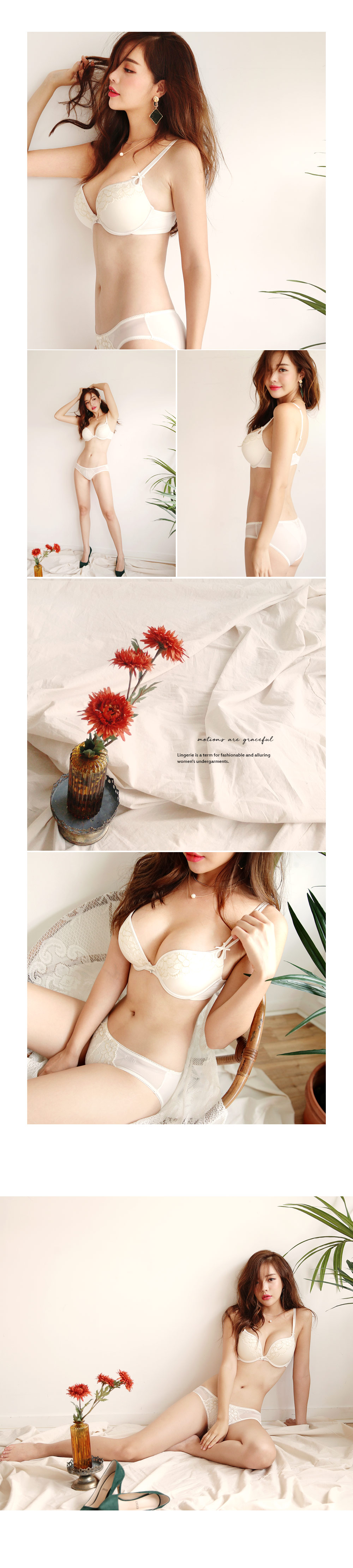 フローラル刺繍ブラ&ショーツSET・全3色 | DHOLIC | 詳細画像3