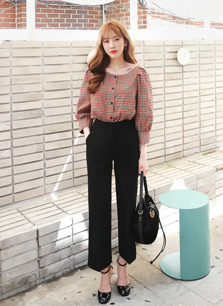 ストレートハイウエストパンツ・全3色 | DHOLIC | 詳細画像1