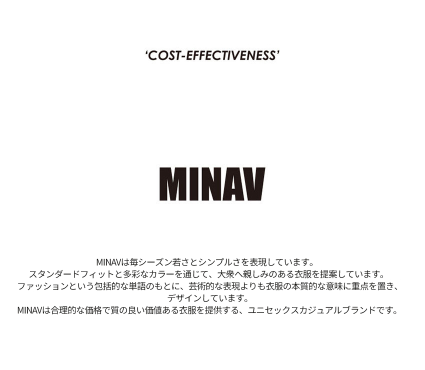 *MINAV*ユニセックスカフスカラーレーションシャツ(ネイビー) | 詳細画像2