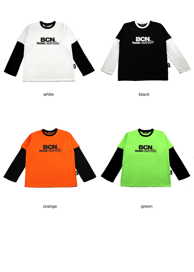 *BASIC COTTON*BCNロゴレイヤードTシャツ(ホワイト) | 詳細画像6