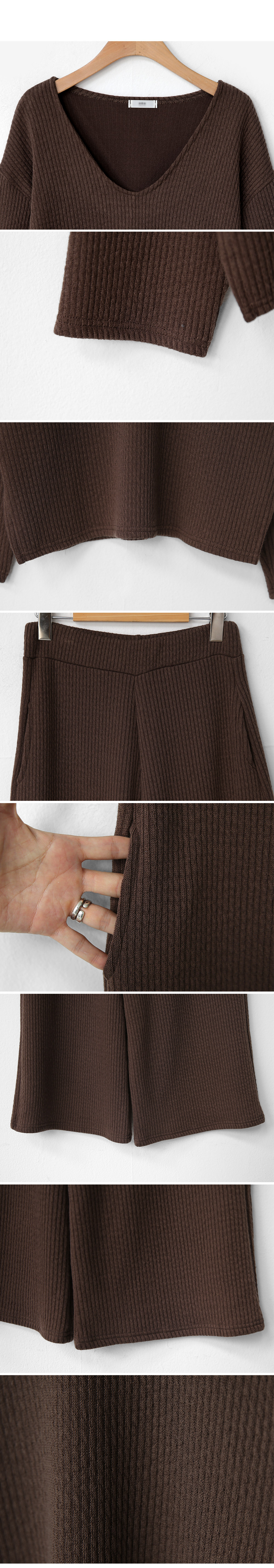 Vネックリブニット&パンツSET・全3色 | DHOLIC PLUS | 詳細画像13