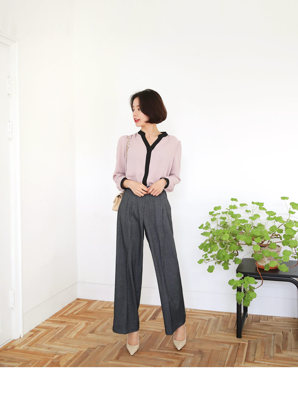 配色Vネックブラウス・全3色 | DHOLIC PLUS | 詳細画像8