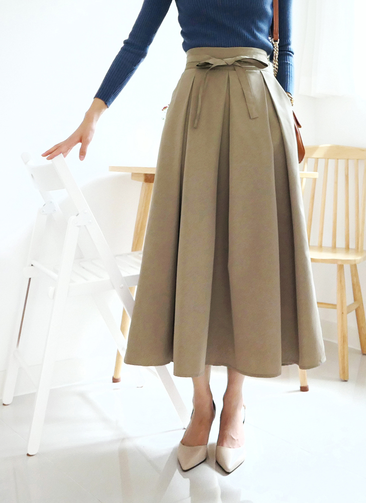 フロントタイAラインスカート・全2色 | DHOLIC PLUS | 詳細画像1
