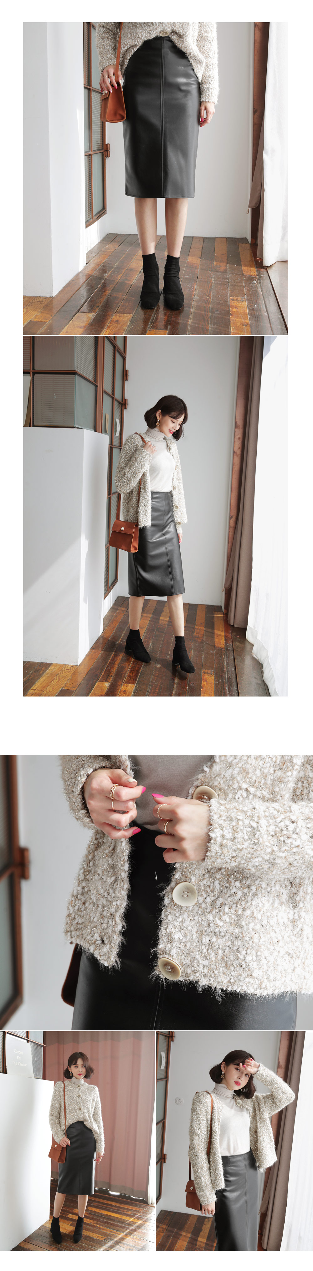 レザー調スリットロングスカート・全2色 | DHOLIC | 詳細画像2