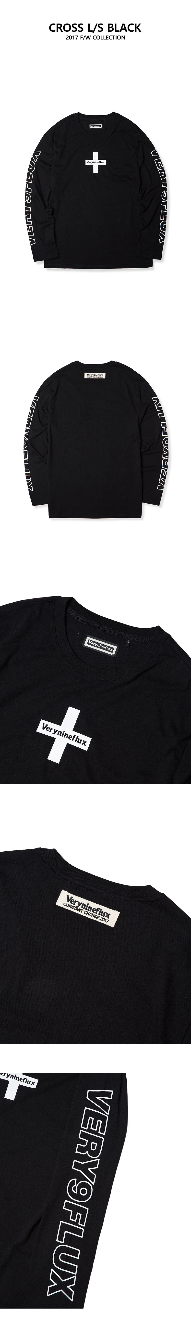 *Verynineflux*クロスポイントTシャツ(ブラック) | 詳細画像5