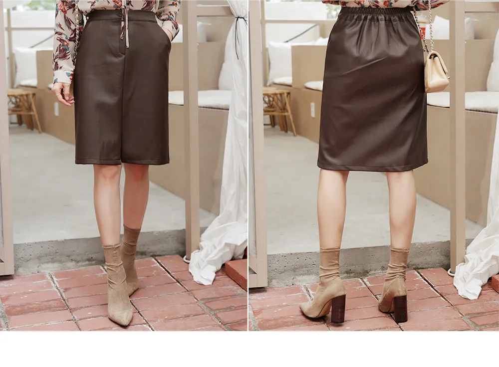 レザー調Hラインスリットスカート・全3色 | DHOLIC PLUS | 詳細画像2