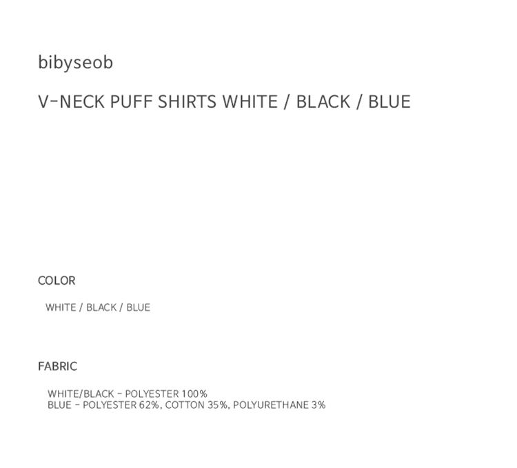 *bibyseob*Vネックパフスリーブシャツ(ブルー) | 詳細画像4