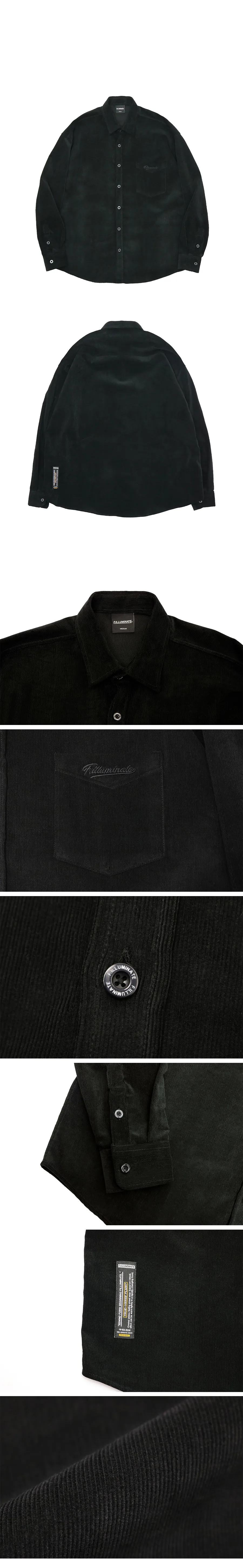 *F.ILLUMINATE*オーバーフィットコーデュロイロゴシャツ(ブラック) | 詳細画像6