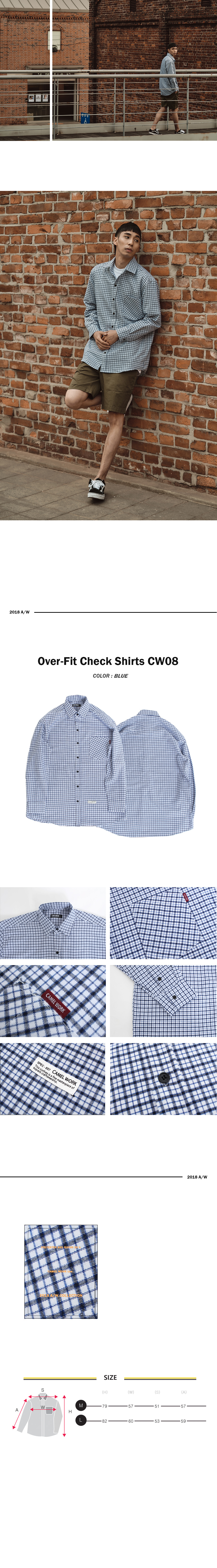 *CAMEL WORK*配色オーバーサイズチェックシャツ(ブルー) | 詳細画像3