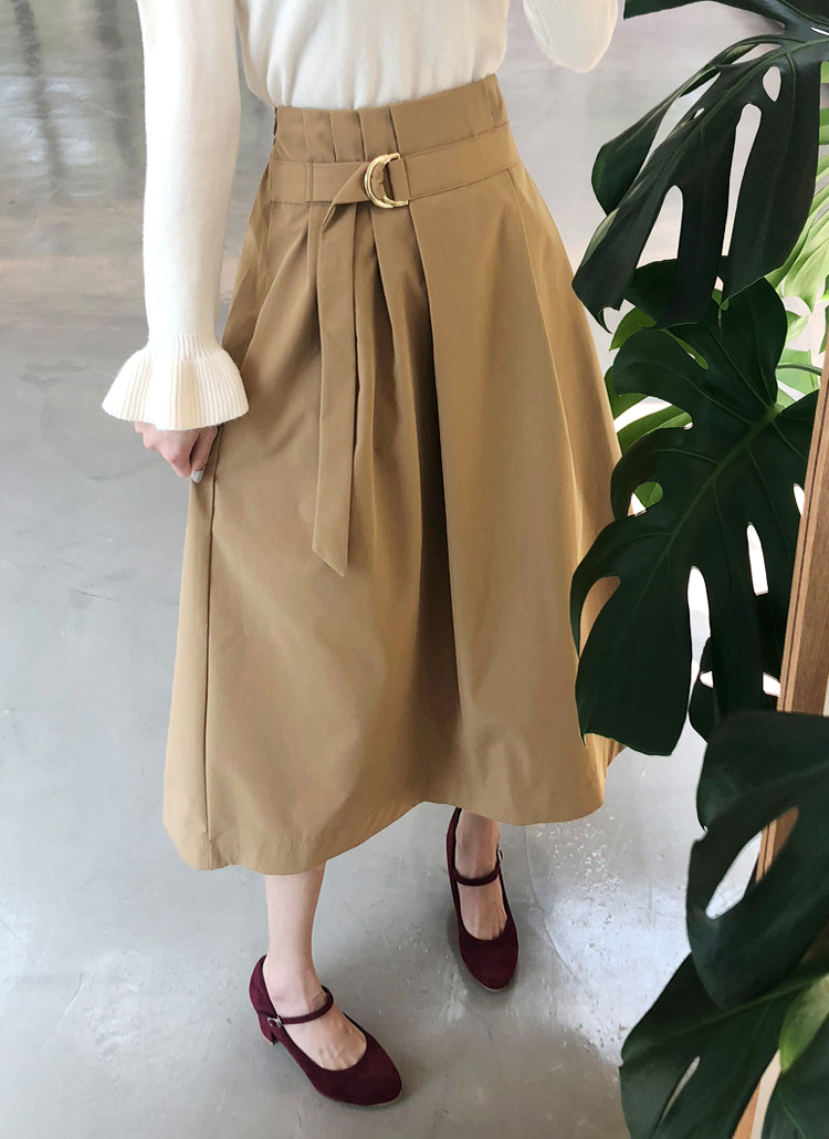 サイドベルトAラインスカート・全2色 | DHOLIC | 詳細画像1