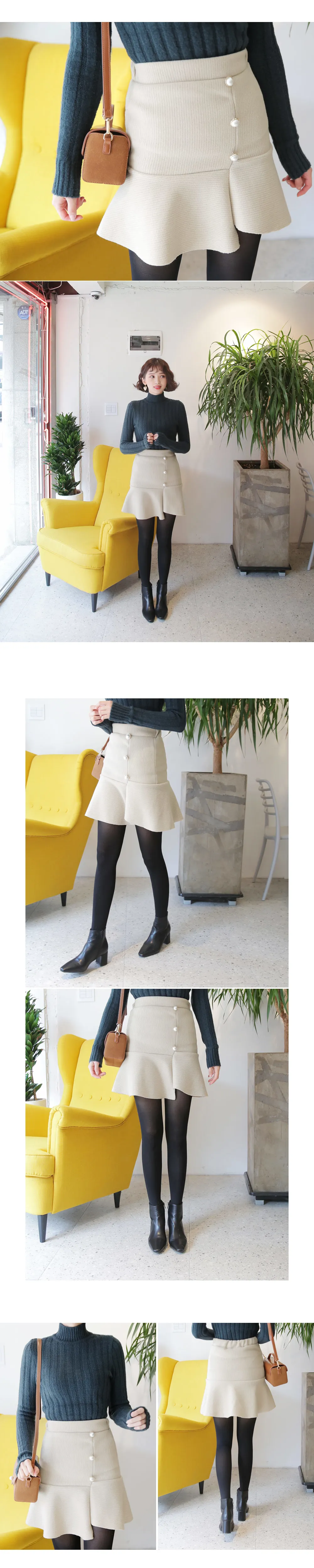パールボタンフレアミニスカート・全2色 | DHOLIC | 詳細画像2