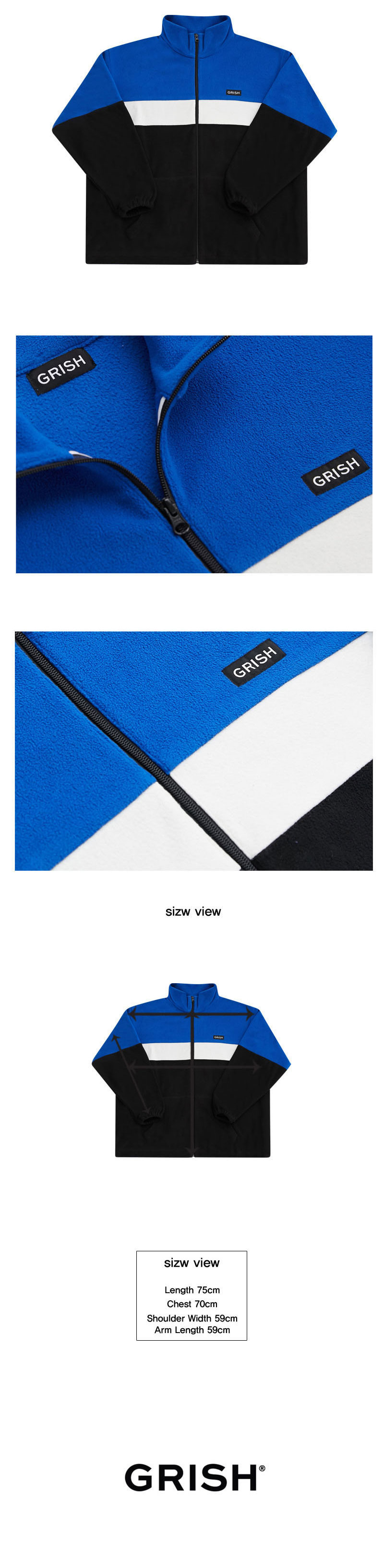 *GRISH*カラーブロックソフトタッチジャケット(ブルー) | 詳細画像5