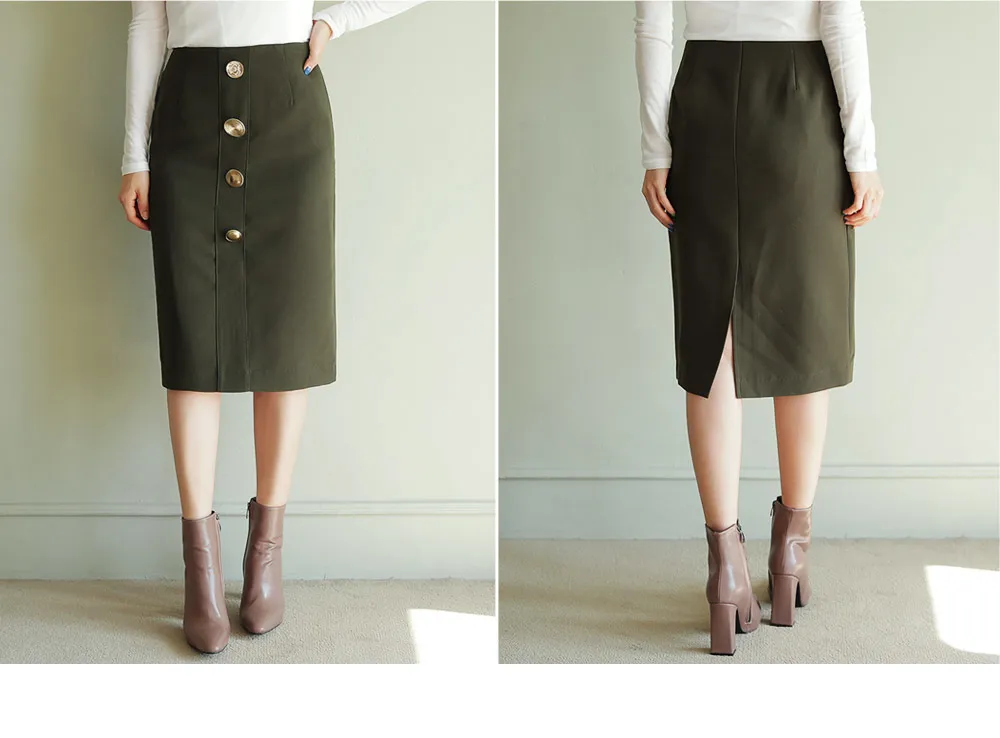 マルチゴールドボタンスカート・全3色 | DHOLIC PLUS | 詳細画像2