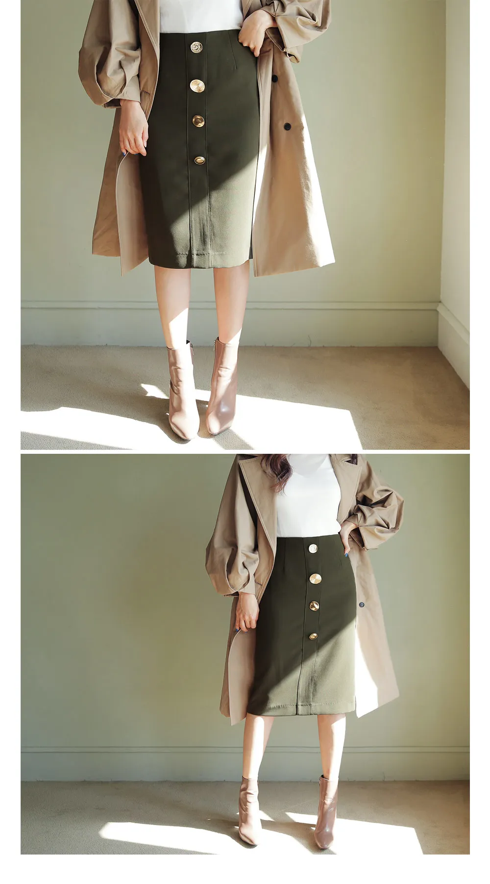 マルチゴールドボタンスカート・全3色 | DHOLIC PLUS | 詳細画像9