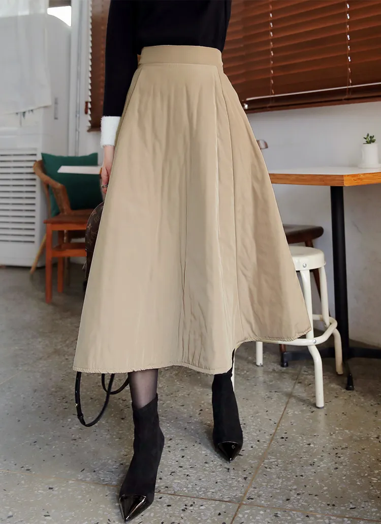 中綿フレアロングスカート・全2色 | DHOLIC PLUS | 詳細画像1