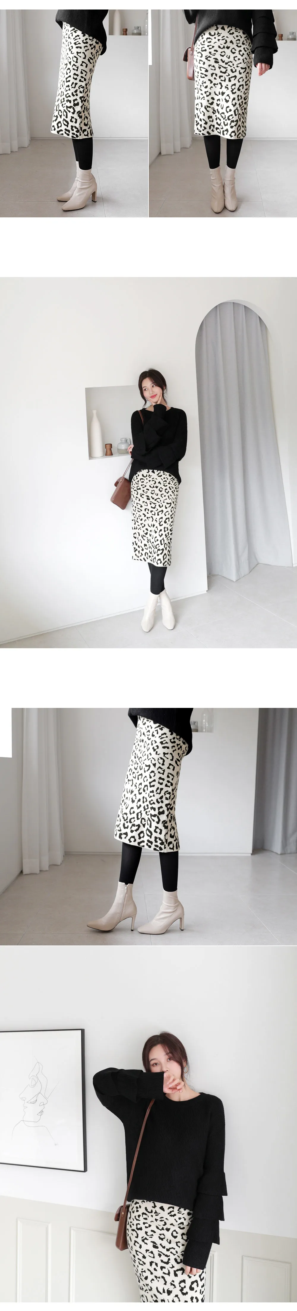 レオパードニットタイトスカート・全2色 | DHOLIC | 詳細画像2