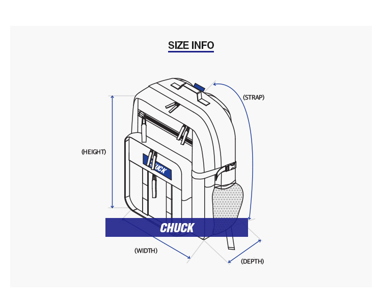 *CHUCK*2WAYキャンバスロゴ2WAYバッグ(ブルー) | 詳細画像5