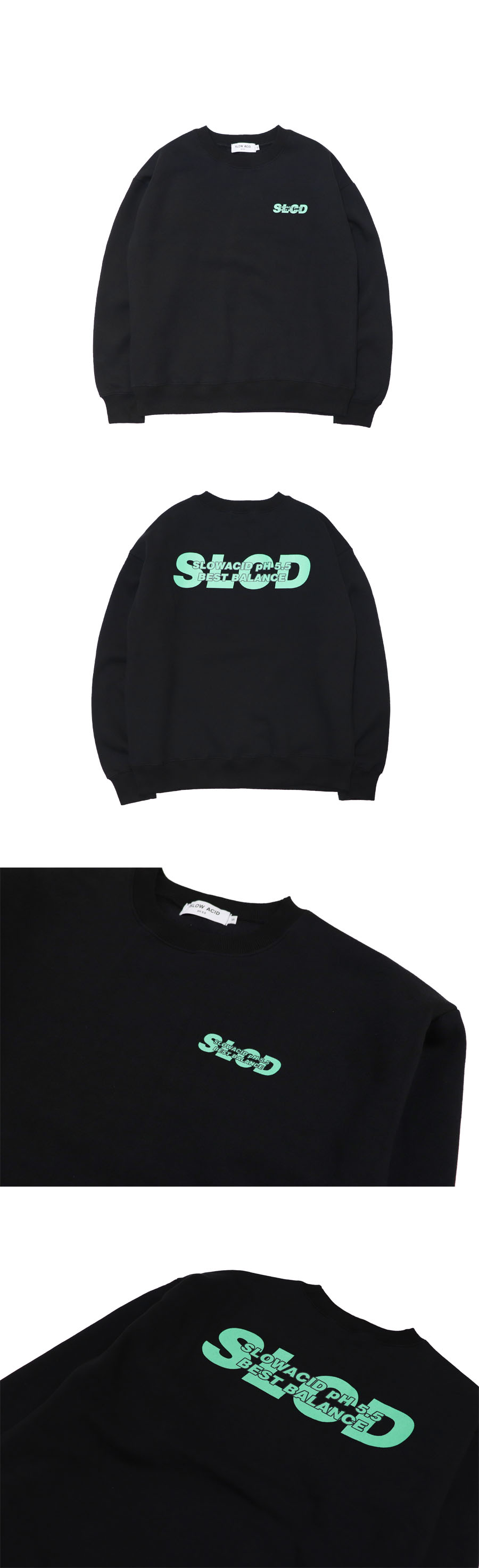 *SLOWACID*SLCDコットンスウェットシャツ(ブラック) | 詳細画像4