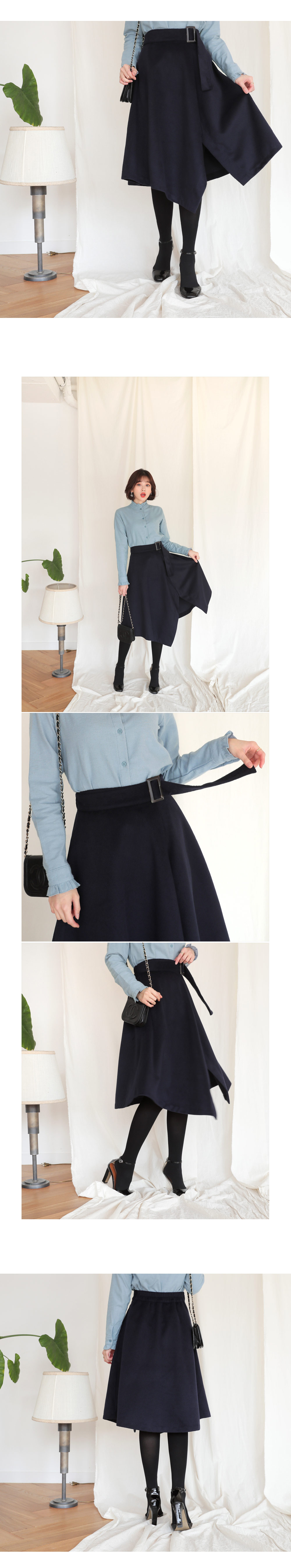 サイドベルトAラインスリットスカート・全2色 | DHOLIC | 詳細画像2