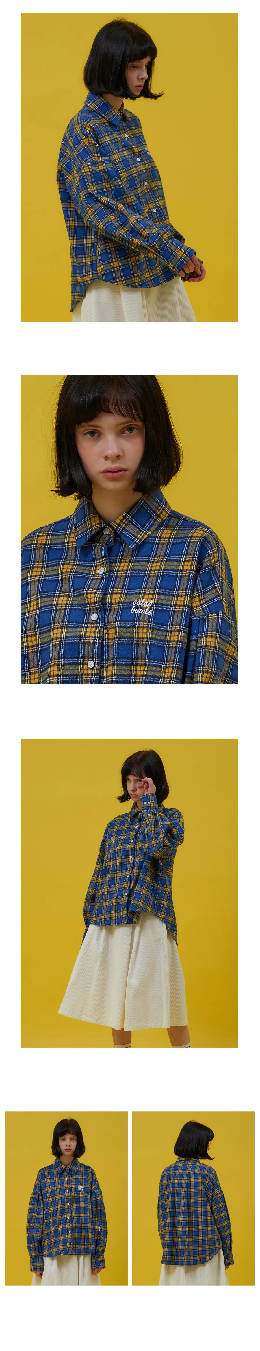 *SALADBOWLS*ロゴポイントチェックシャツ(ブルー) | 詳細画像5