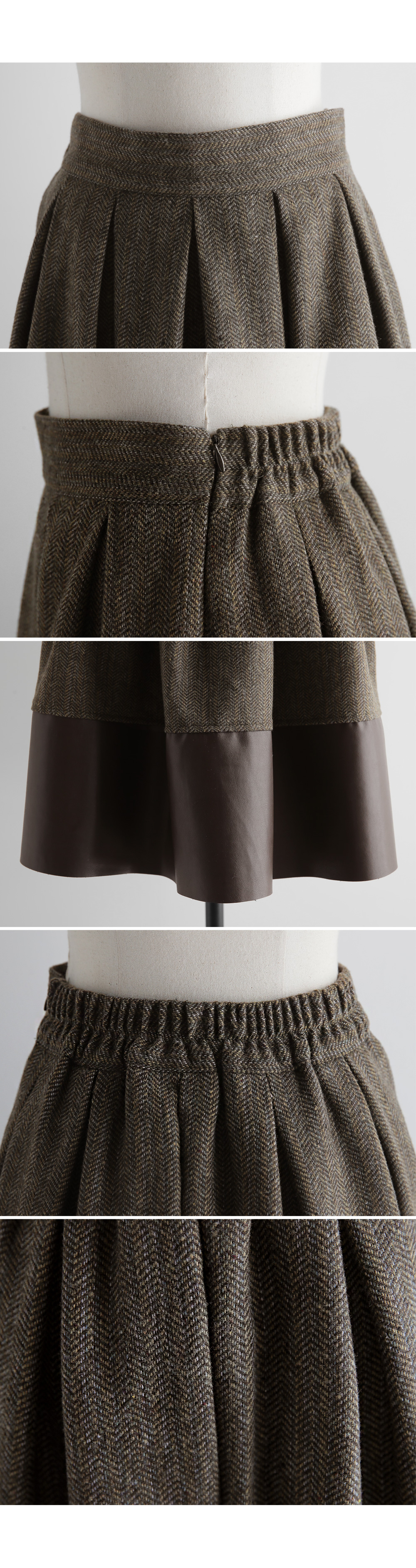 レザーライクヘムヘリンボーンスカート・全2色 | DHOLIC PLUS | 詳細画像18