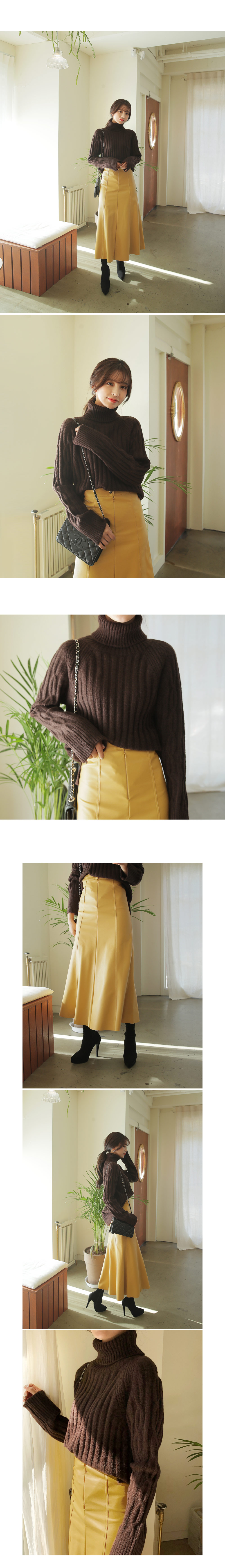 レザー調フレアロングスカート・全2色 | DHOLIC | 詳細画像2