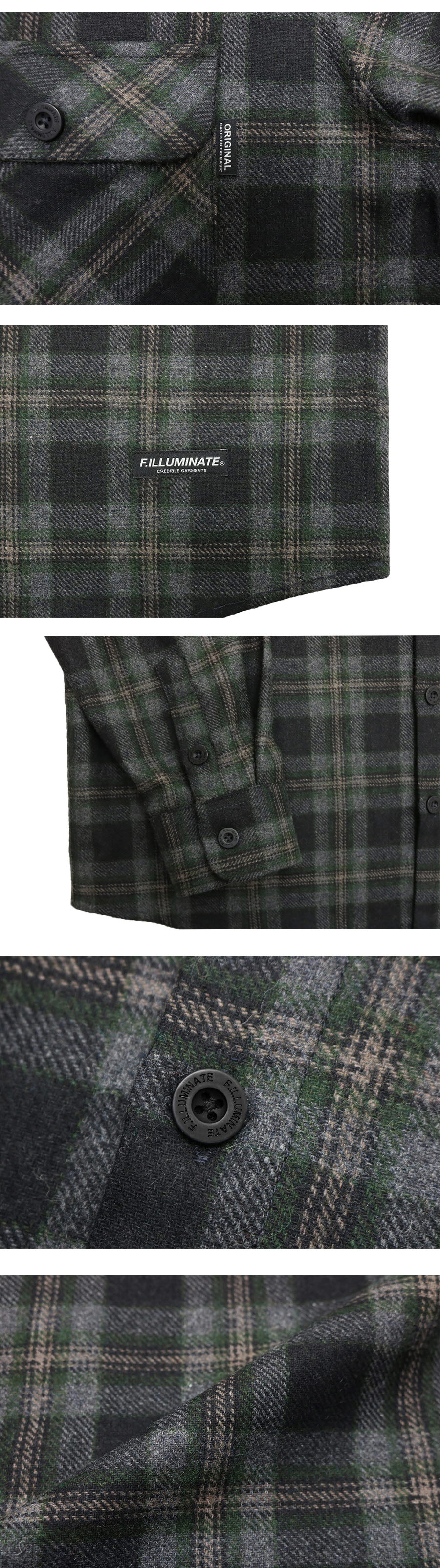 *F.ILLUMINATE*オンブレチェックシャツジャケット(グリーン) | 詳細画像6