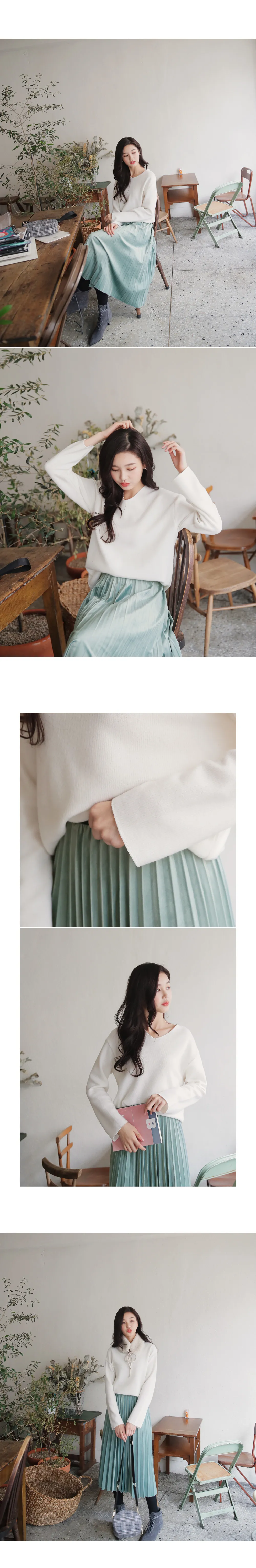 ウエストゴムベロアプリーツスカート・全3色 | DHOLIC | 詳細画像2
