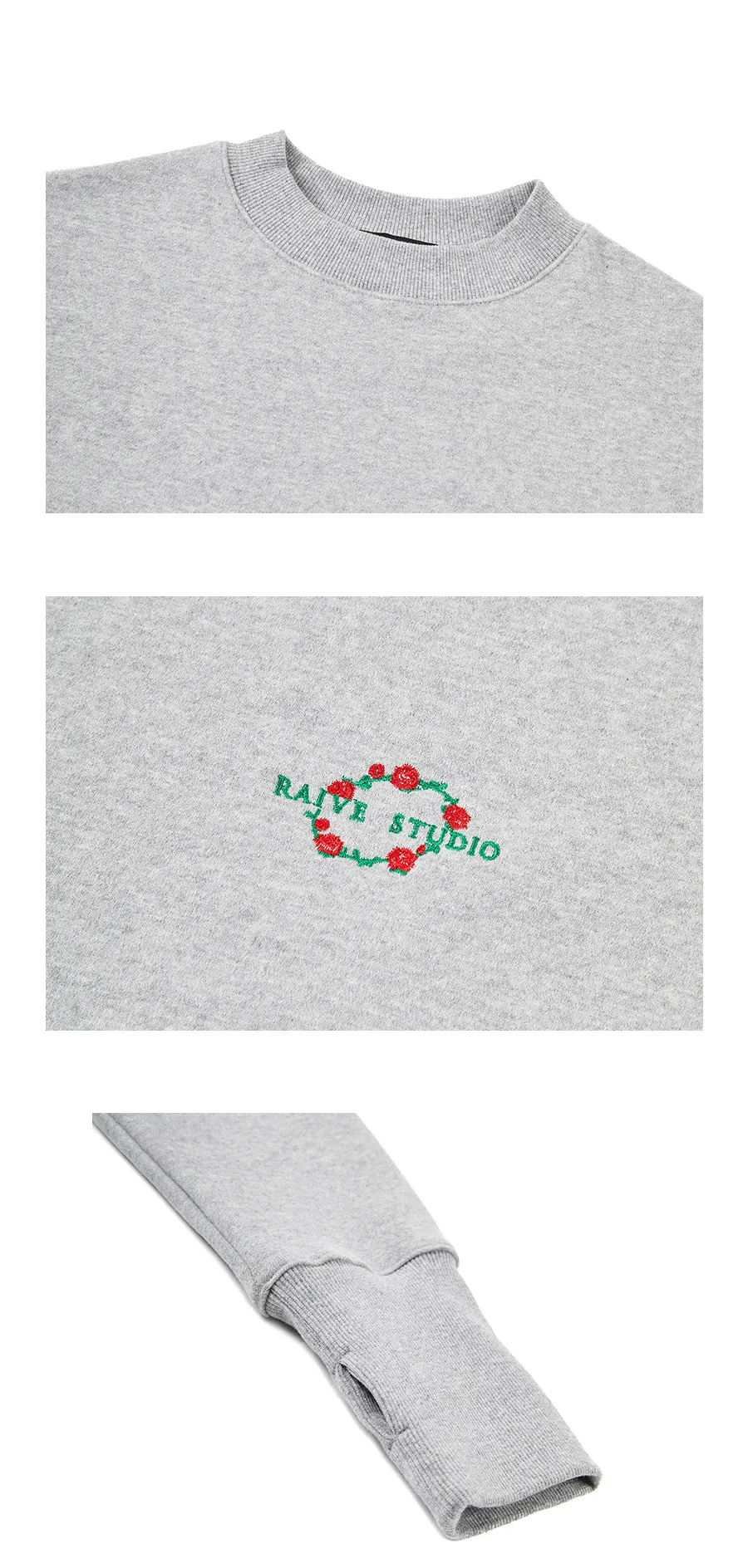 裏起毛RAIVE刺繍スウェット(ミックスグレー) | 詳細画像10