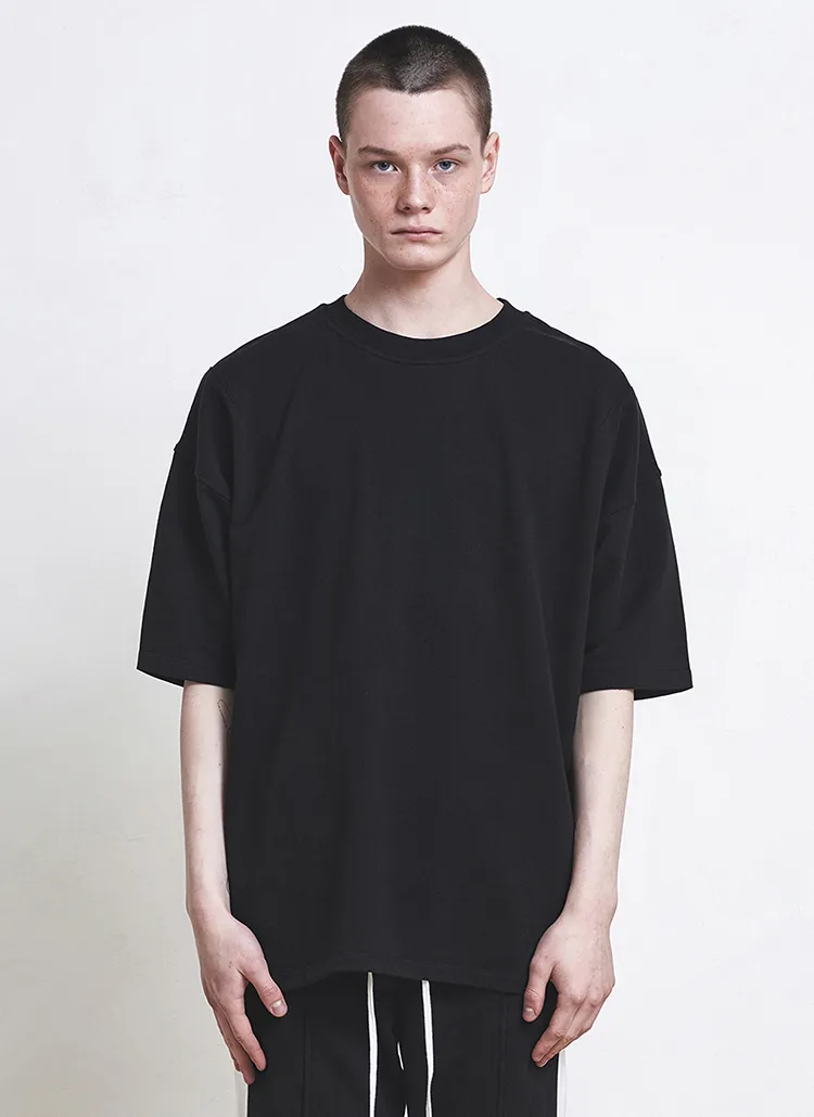 オーバーサイズベーシックコットンTシャツ(ブラック) | 詳細画像1