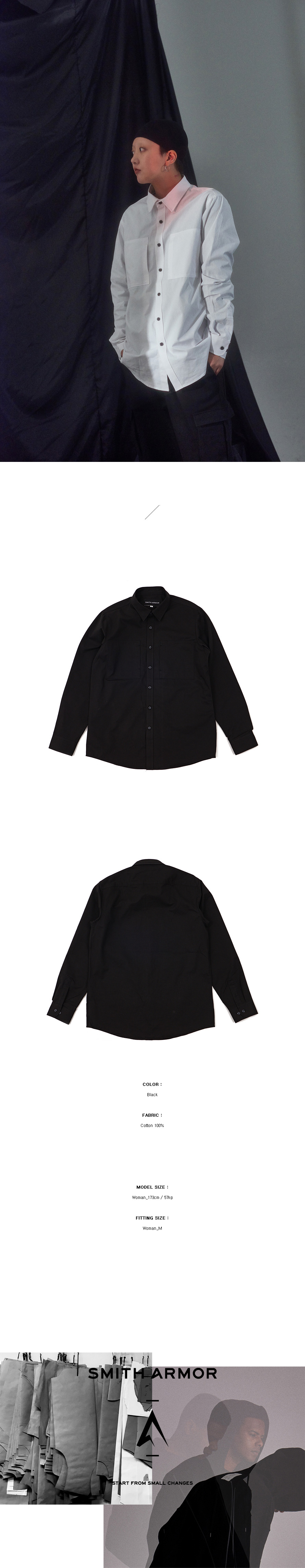 SAダブルポケットシャツ(ブラック) | 詳細画像3