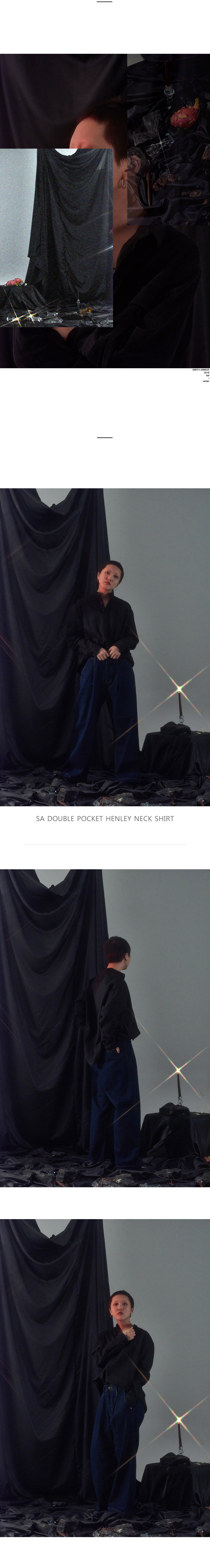 ダブルポケットヘンリーネックシャツ(ブラック) | 詳細画像2