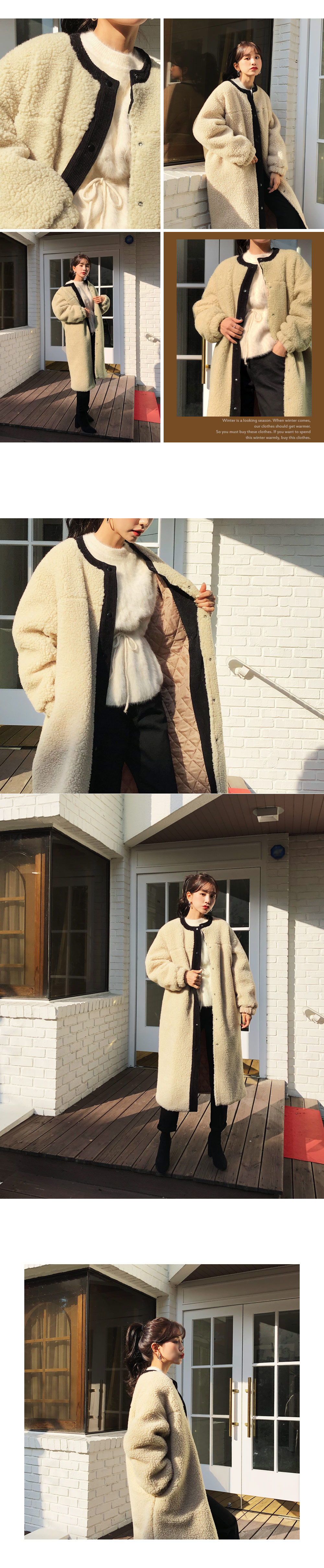 コーデュロイポイントボアコート・全2色 | DHOLIC | 詳細画像3