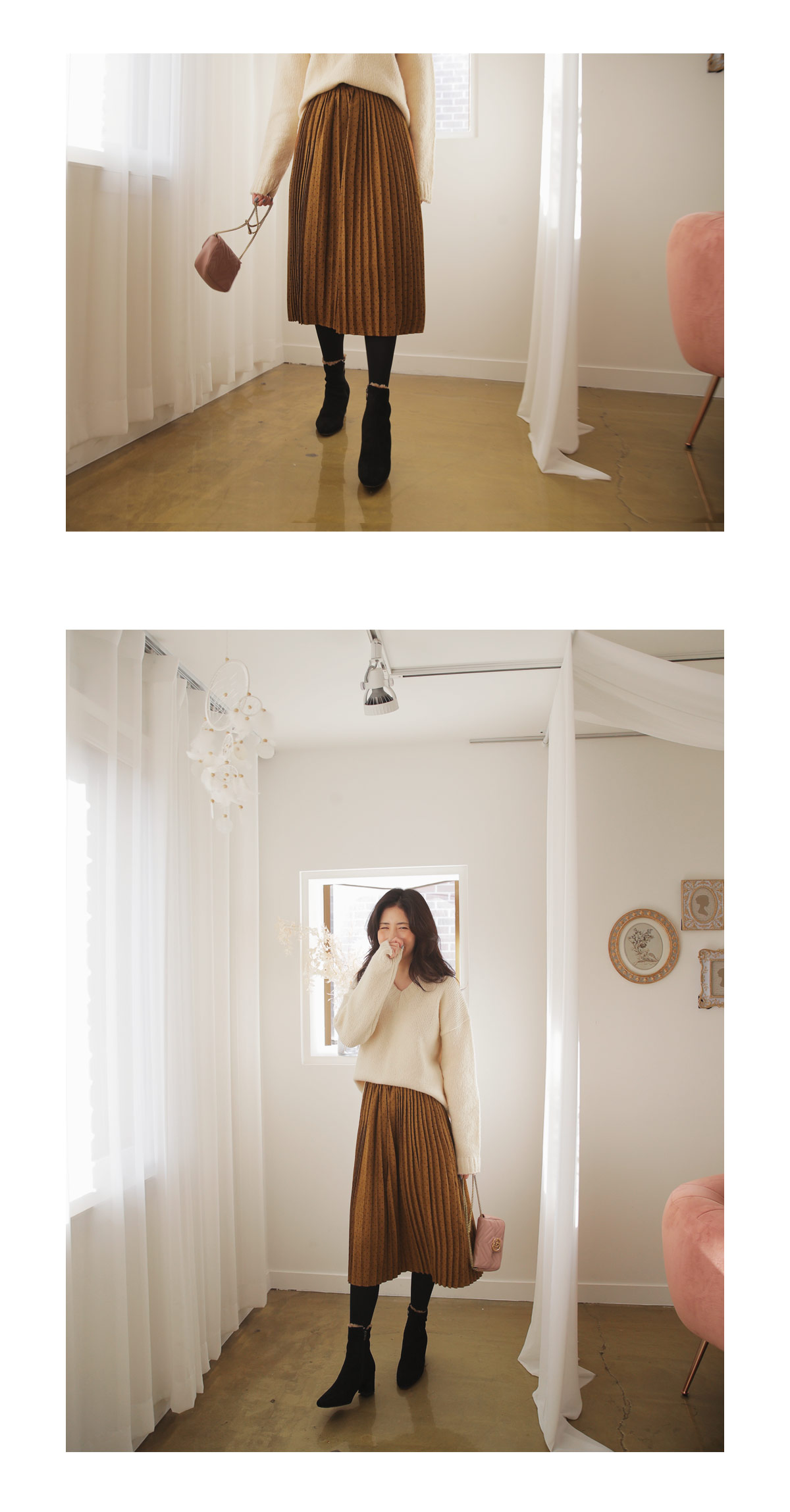 ロングドットプリーツスカート・全4色 | DHOLIC | 詳細画像4