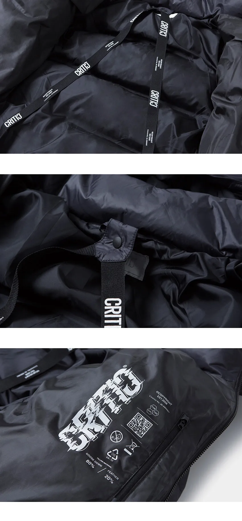 グースダウンフードジップジャケット(ブラック) | 詳細画像11