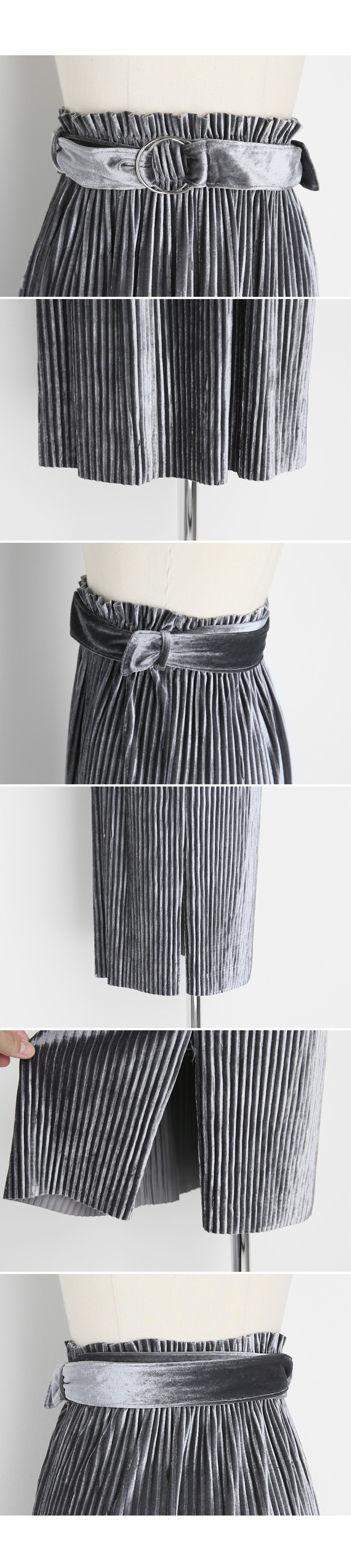 ベルトSETベロアプリーツスカート・全4色 | DHOLIC | 詳細画像6