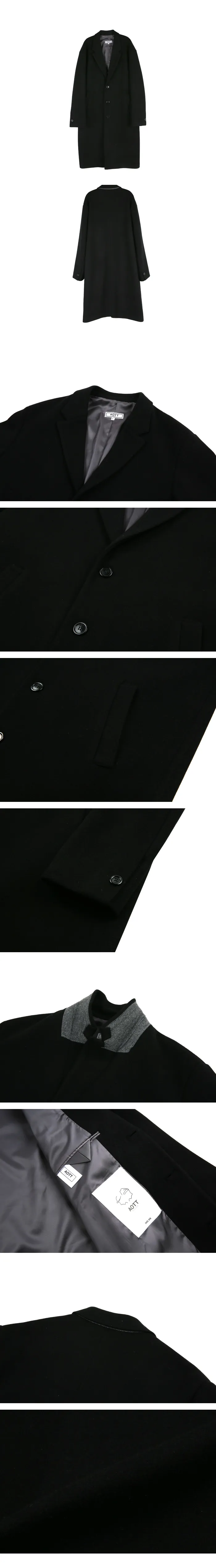 ミニマルユニセックスシングルコート(ブラック) | 詳細画像6